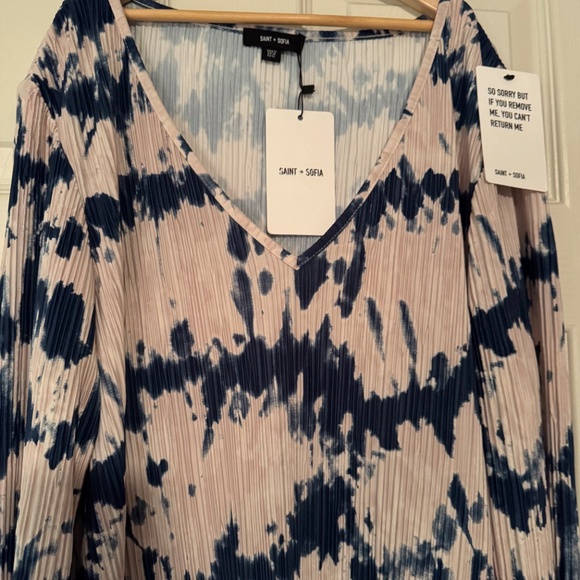 Saint & Sophia Hanna Plisse Dress Tye-Dye - Picture 4 of 6